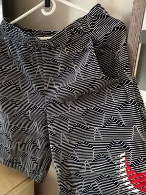 Nike Navy Striped Wave-Print Mens Shorts